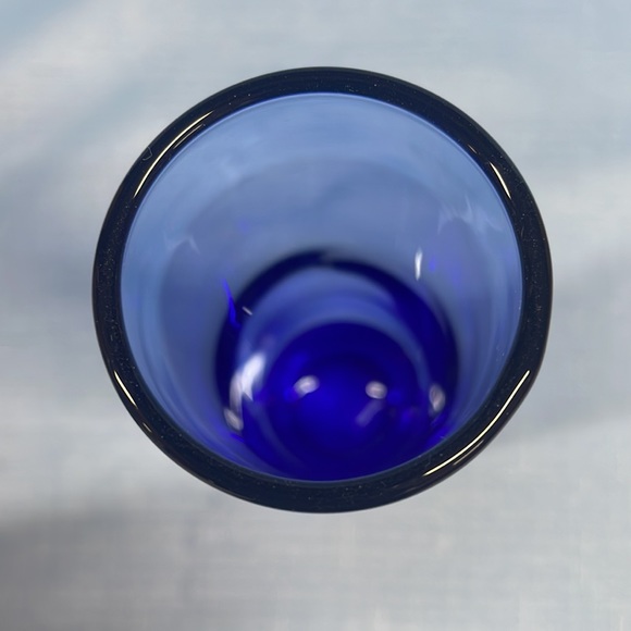Libbey Accents Libbey Cobalt Blue Cylinder Bud Vase Vintage Glass